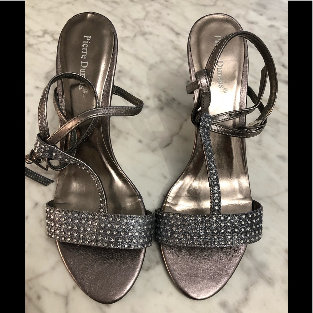 Pierre Dumas Pewter Heel Sandal